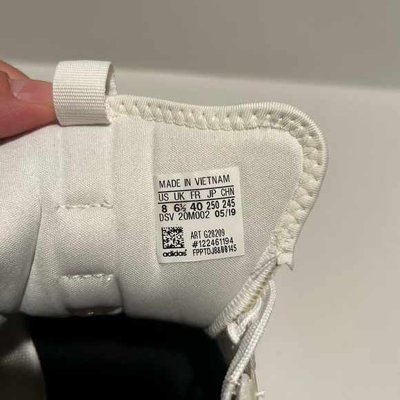 adidas White and Light Gray Knit Runner Sneakers - Picture 5 of 5